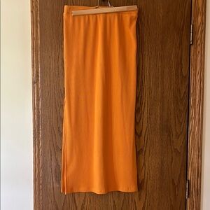 Old Navy Orange Midi Skirt Small Petite